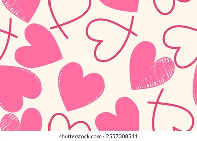 valentine day,  valentine seamless pattern with hearts design for fabric, cotton, wallpaper, satin, carpet.