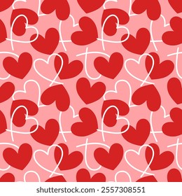 valentine day,  valentine seamless pattern with hearts design for fabric, cotton, wallpaper, satin, carpet.