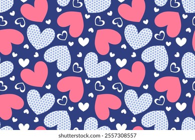 valentine day,  valentine seamless pattern with hearts design for fabric, cotton, wallpaper, satin, carpet.