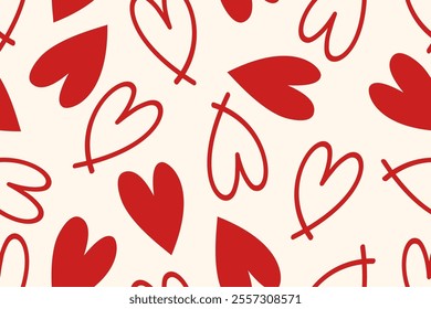 valentine day,  valentine seamless pattern with hearts design for fabric, cotton, wallpaper, satin, carpet.