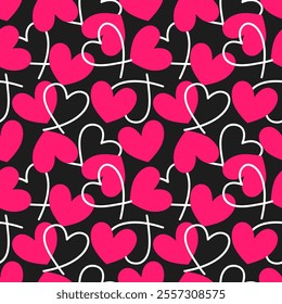 valentine day,  valentine seamless pattern with hearts design for fabric, cotton, wallpaper, satin, carpet.