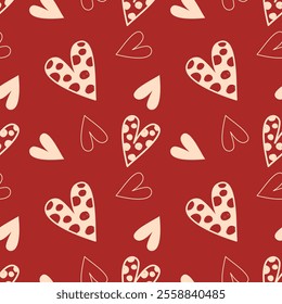 valentine day, valentine seamless pattern with hearts design for fabric, cotton, wallpaper, satin, carpet.