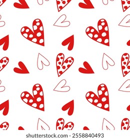 valentine day, valentine seamless pattern with hearts design for fabric, cotton, wallpaper, satin, carpet.