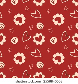 valentine day, valentine seamless pattern with hearts design for fabric, cotton, wallpaper, satin, carpet.