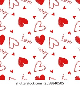 valentine day, valentine seamless pattern with hearts design for fabric, cotton, wallpaper, satin, carpet.