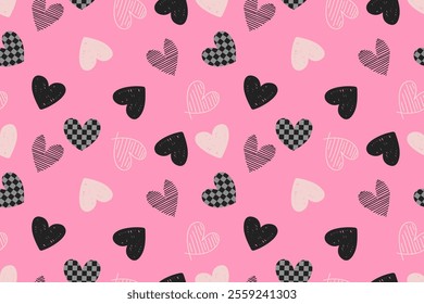 valentine day, valentine seamless pattern with hearts design for fabric, cotton, wallpaper, satin, carpet.