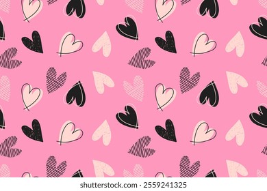 valentine day, valentine seamless pattern with hearts design for fabric, cotton, wallpaper, satin, carpet.