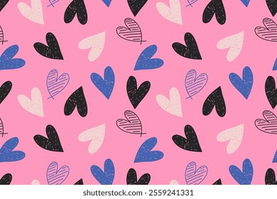 valentine day, valentine seamless pattern with hearts design for fabric, cotton, wallpaper, satin, carpet.