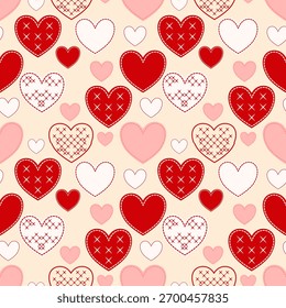 Valentinstag Valentine nahtloses Muster mit Herzen Design für Stoff, Baumwolle, Tapete, Satin alle Arten von Print-Textilien und Hintergrund	