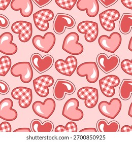 Valentinstag Valentine nahtloses Muster mit Herzen Design für Stoff, Baumwolle, Tapete, Satin alle Arten von Print-Textilien und Hintergrund	