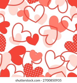 Valentinstag Valentine nahtloses Muster mit Herzen Design für Stoff, Baumwolle, Tapete, Satin alle Arten von Print-Textilien und Hintergrund	