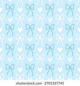 Valentine day valentine seamless pattern with hearts and bows design for fabric, cotton, wallpaper, satin all types of print textile and background	