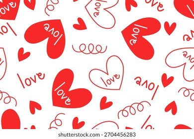 Valentine day valentine seamless pattern with hearts design for fabric, cotton, wallpaper, satin all types of print textile and background	