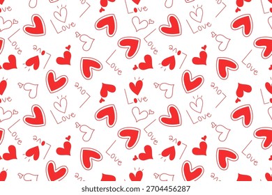 Valentinstag Valentine nahtloses Muster mit Herzen Design für Stoff, Baumwolle, Tapete, Satin alle Arten von Print-Textilien und Hintergrund	