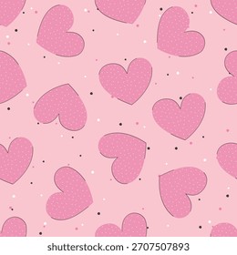 Valentine day, valentine seamless pattern with hearts design for fabric, cotton, wallpaper, satin, carpet. Valentine's day holiday backdrop texture, romantic wedding design.