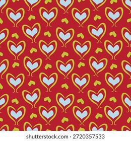 Valentinstag, Valentinstag nahtloses Muster mit Herz-Design für Stoff, Baumwolle, Tapete, Satin, Teppich.