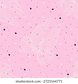 Día de San Valentín, patrón sin fisuras de San Valentín con diseño de corazones para tela, algodón, Fondo de pantalla, satén, alfombra. Textura del telón de fondo del día de San Valentín, diseño romántico de la boda.