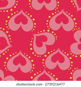 valentine day, valentine seamless pattern with hearts design for fabric, cotton, wallpaper, satin, carpet.
