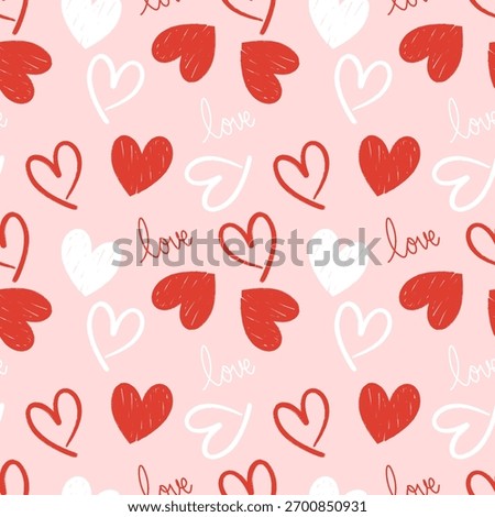 Valentine day valentine seamless pattern with hearts design for fabric, cotton, wallpaper, satin all types of print textile and background	