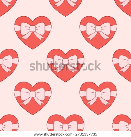 Valentine day valentine seamless pattern with hearts and bows design for fabric, cotton, wallpaper, satin all types of print textile and background	