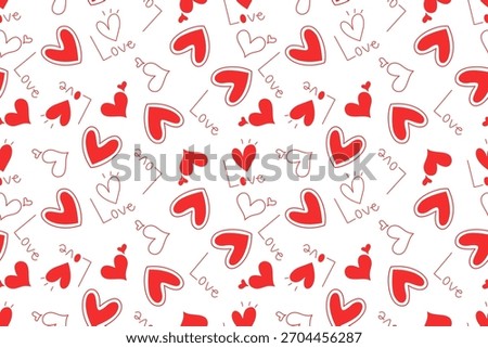 Valentine day valentine seamless pattern with hearts design for fabric, cotton, wallpaper, satin all types of print textile and background	