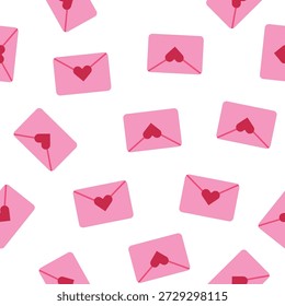 Dia dos Namorados Padrão sem emenda com envelopes de amor
