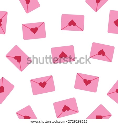 Valentine Day Seamless Pattern with love envelopes