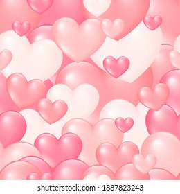 Valentine day seamless pattern. Romantic valentine's day wrapping paper or textile template.