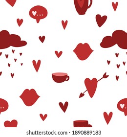 Valentinstag nahtloses Muster. Romantisches Valentinstag-Papier oder Stoffvorlage. 