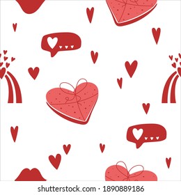 Valentine day seamless pattern. Romantic valentine's day party wrapping paper or fabric template. 