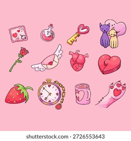 Conjunto de día de San Valentín - cosas lindas