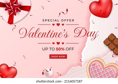 valentine day special offer promotion background template	