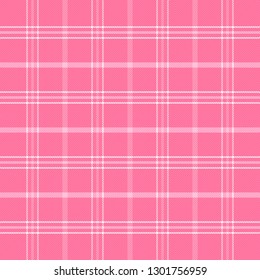 Valentine day tartan plaid. Scottish pattern in red and white cage. Scottish cage. Traditional Scottish checkered background. Seamless fabric texture. Vector illustration