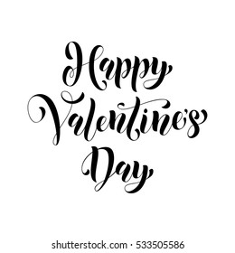Valentine Day text calligraphy. Vector greeting card lettering hand drawn monogram. 14 February Saint Valentines day label for poster, banner, placard vector design element