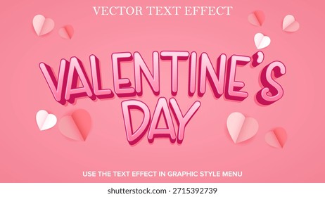 Vector de efecto de texto de San Valentín editable