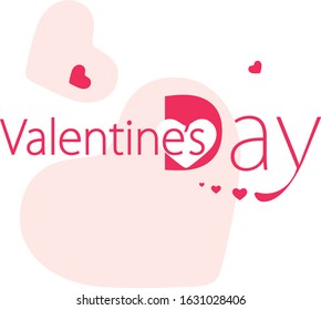 Valentine day textrude, pink heart