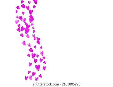 Valentine Day Texture. Greeting Border For Party. Luxury Frame. Pink Happy Painting. Ornament Illustration For Present. Red Graphic Banner. Rose Valentine Day Texture.