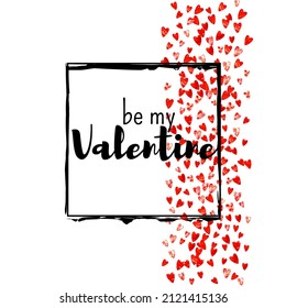 Valentine Day Texture. Greeting Sparkle For Couple. Grunge Frame. Red Retro Splatter. Beautiful Illustration For Celebration. Rose Fashion Border. Pink Valentine Day Texture.