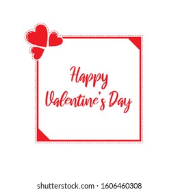 Valentine Day Theme with Frame and Happy Valentine Day Text