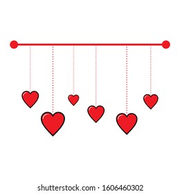 Valentine Day Theme with Many Hearts Depend
