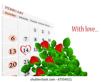 Valentine day theme with roses and copyspace