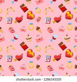 Valentine day theme seamless pattern vector design.