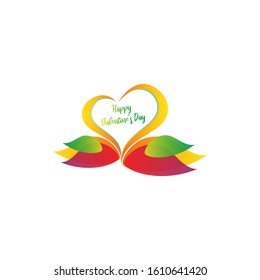 Valentine Day Theme with Two Swan