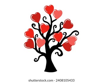 Valentine Day Tree Background Illustration