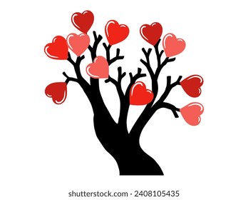 Valentine Day Tree Background Illustration