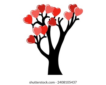 Valentine Day Tree Background Illustration