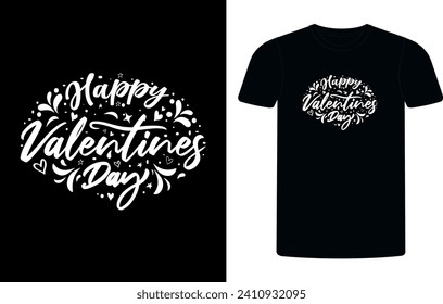 Valentine Day T-shirt Design Template. Love kisses and valentine wishes typography vector t-shirt design.