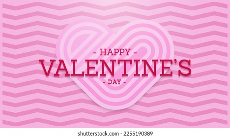 valentine day typhography with love shape in monoline style