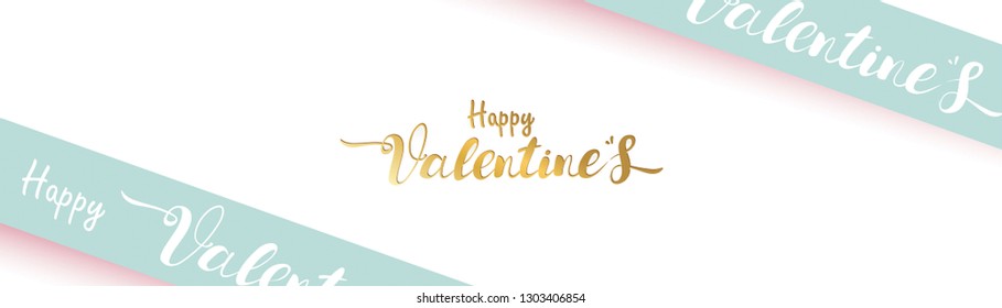 Valentine day typography combined in a shape of ribbon and text with paper art and craft style. symbols of love for Happy Women's, Mother's, Valentine's Day, birthday greeting card banner design