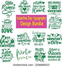 Valentine Day Typography Design Bundle